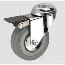 3inch Gray Rubber Industry Caster with Whole Brake